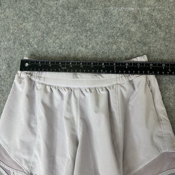 Lululemon Hotty Hot Short Womens 6 Tall Silver Lilac Lavender Running Flaws - Picture 3 of 11